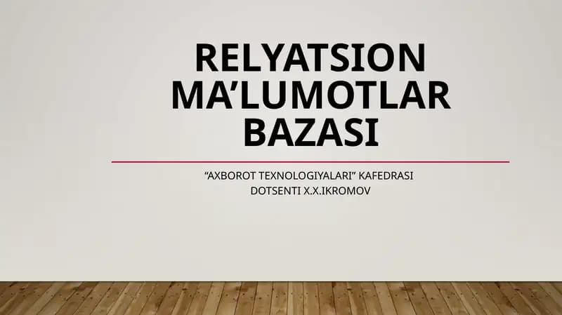 Relyatsion model