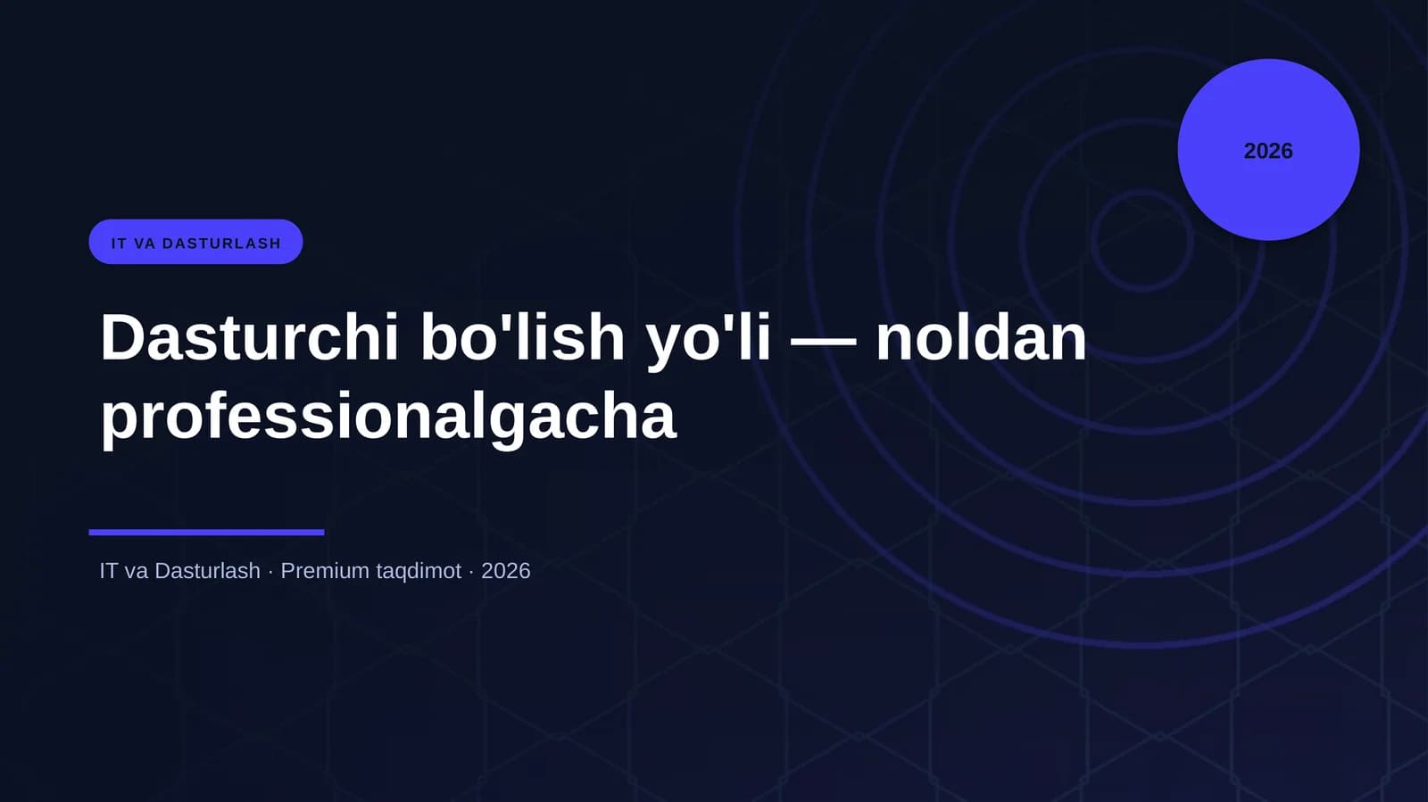 Dasturchi bo'lish yo'li — noldan professionalgacha