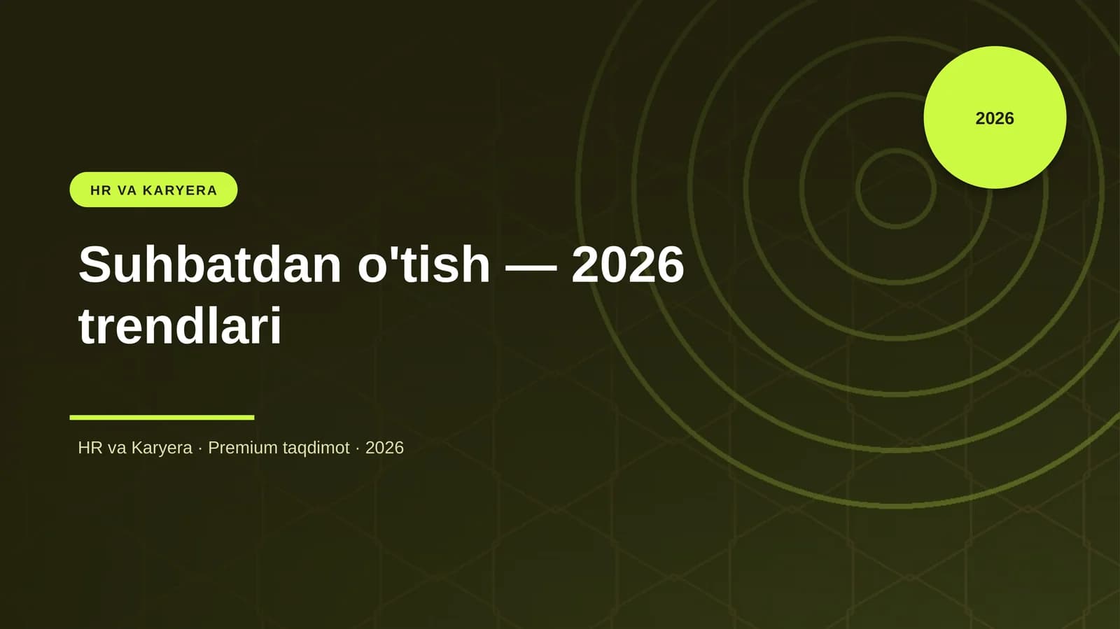 Suhbatdan o'tish — 2026 trendlari