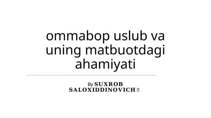 Ommabop Uslub