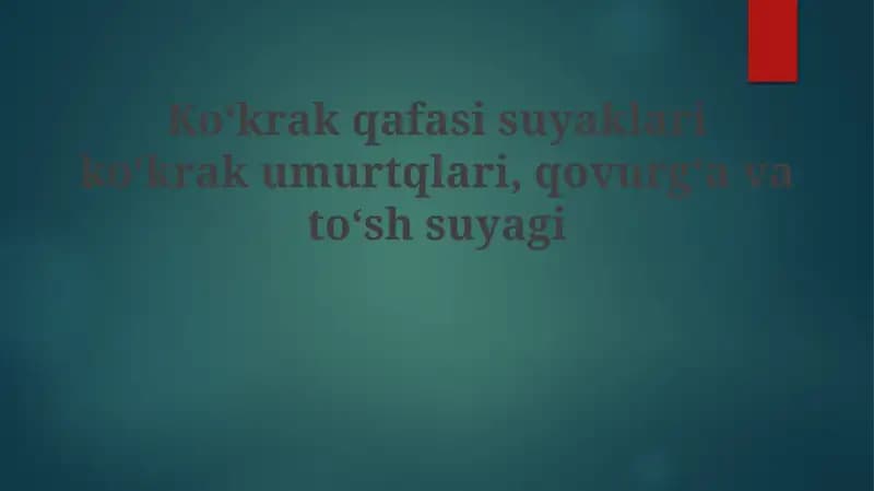 Ko'krak qafasining suyaklari