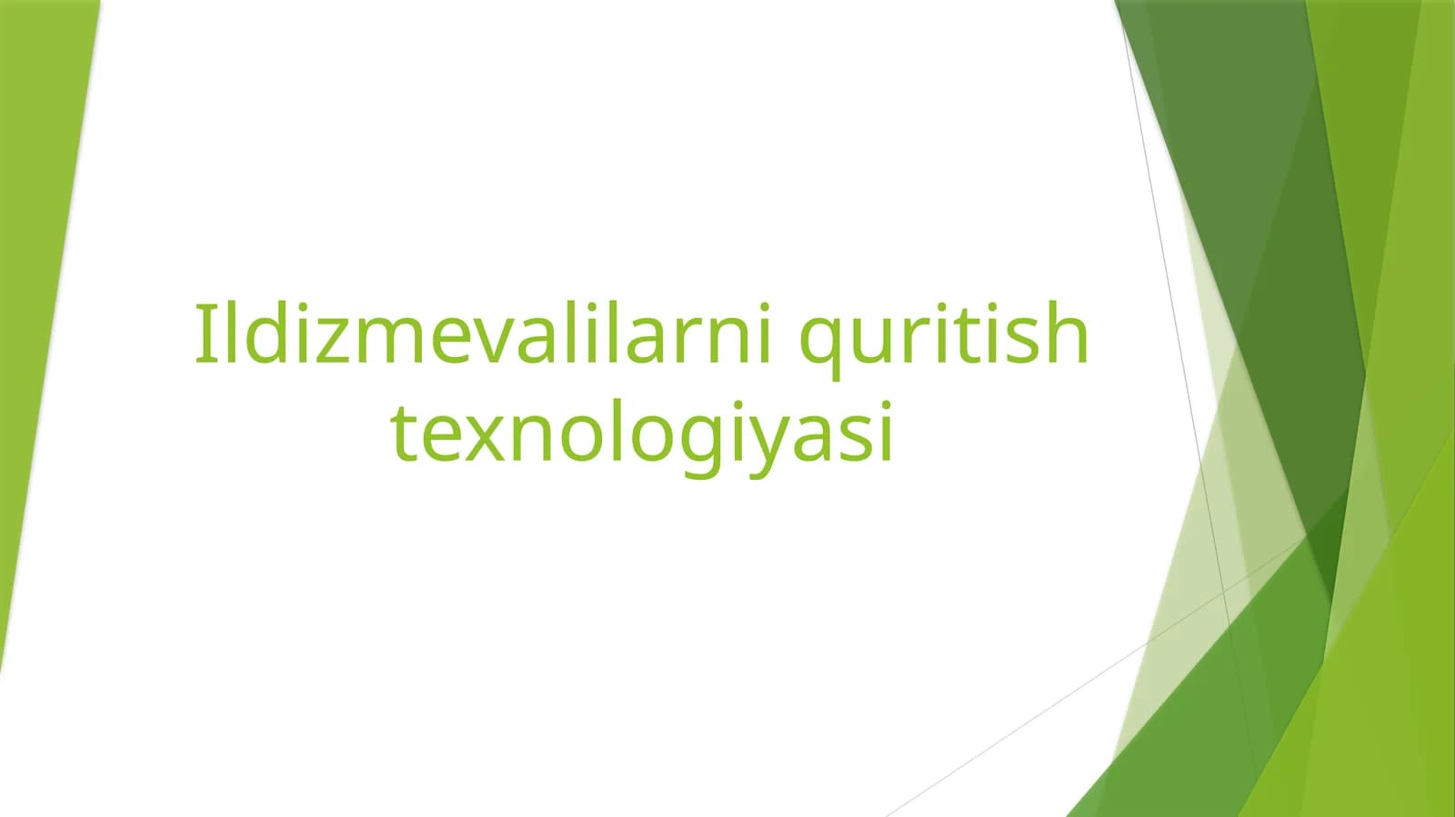 Ildizmevalilarni quritish texnologiyasi