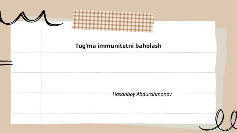 Tug’ma immunitetni baholash