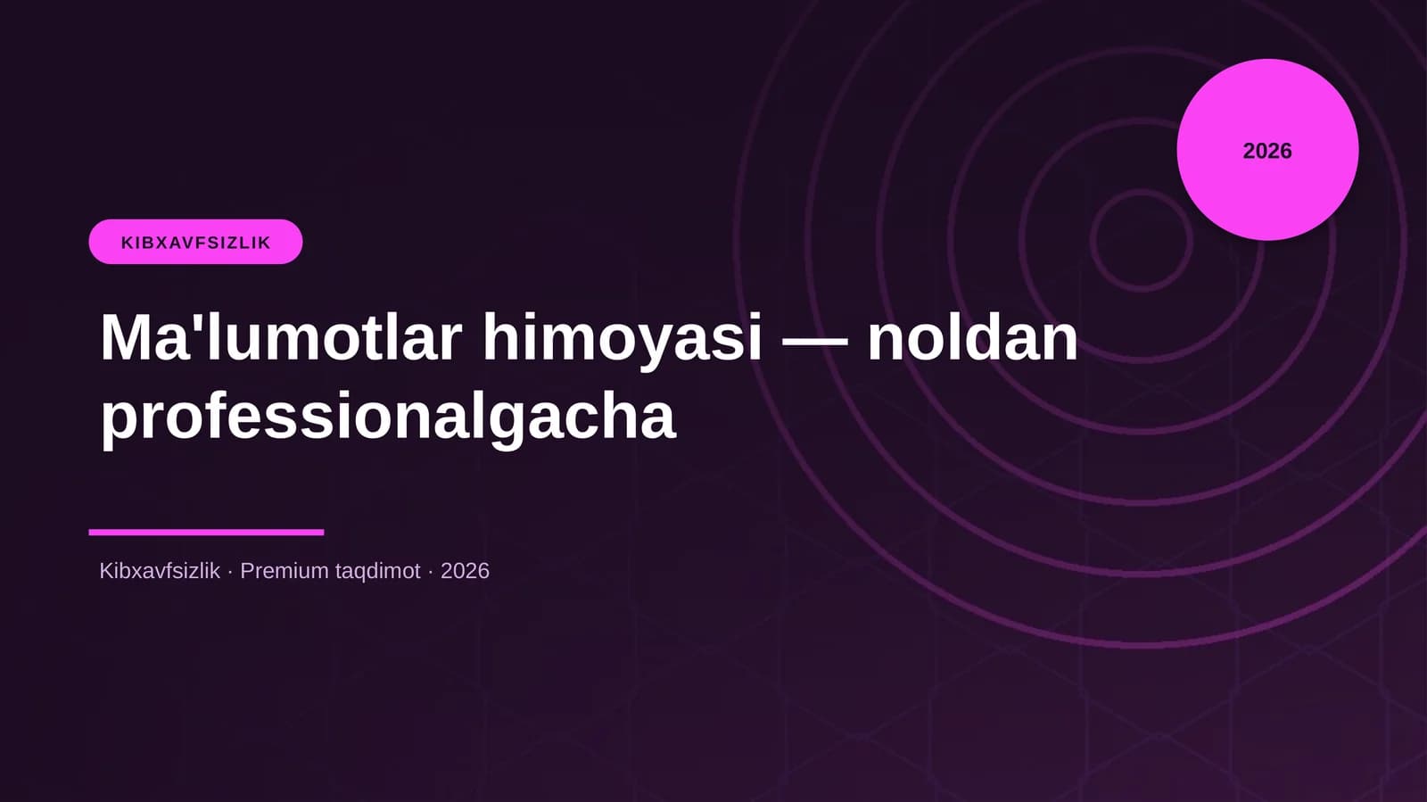 Ma'lumotlar himoyasi — noldan professionalgacha