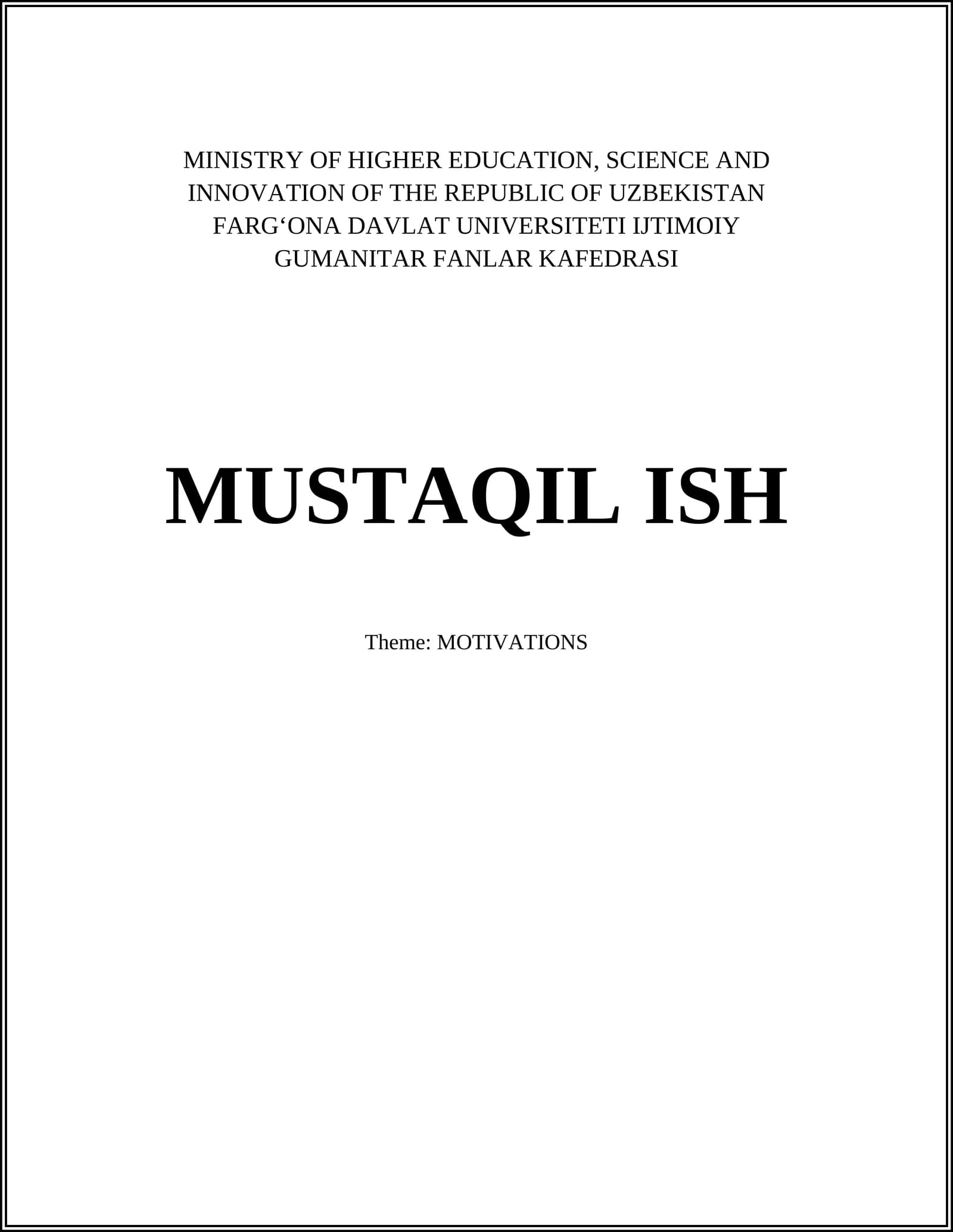 MUSTAQIL ISH