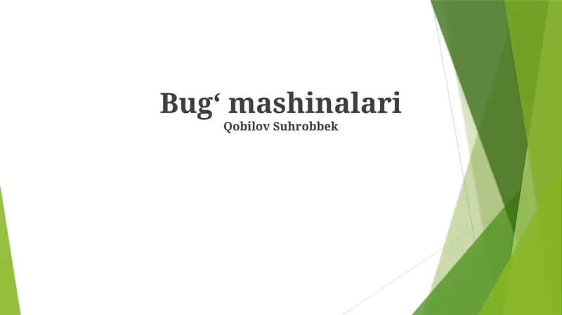 Bugʻ mashinalari