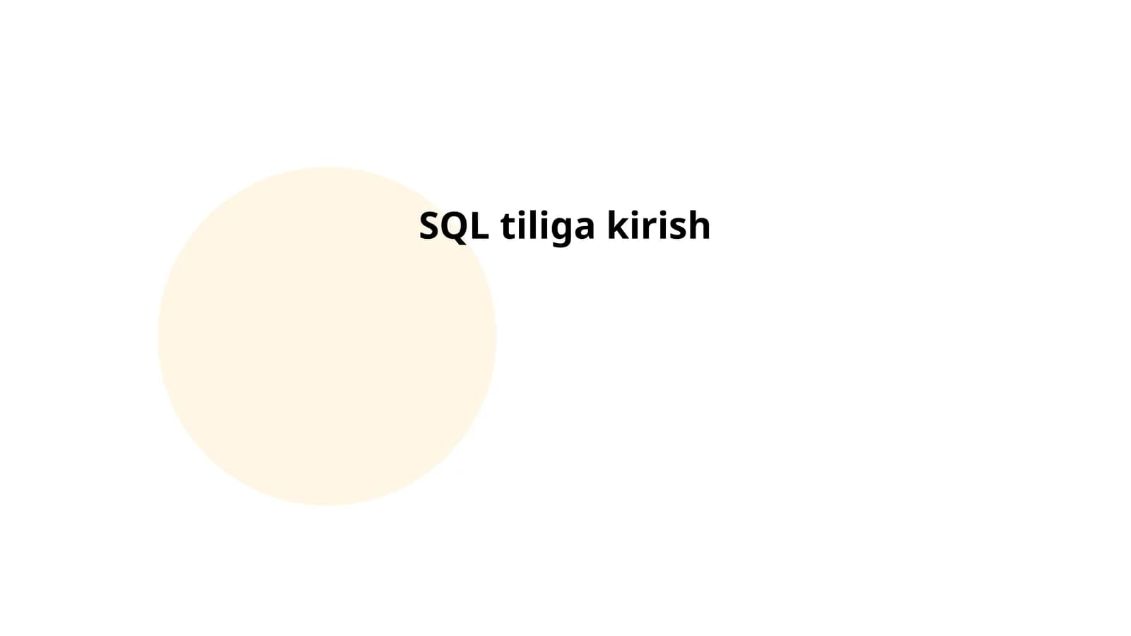 SQL tiliga kirish