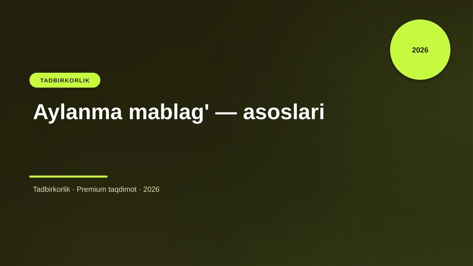Aylanma mablag' — asoslari