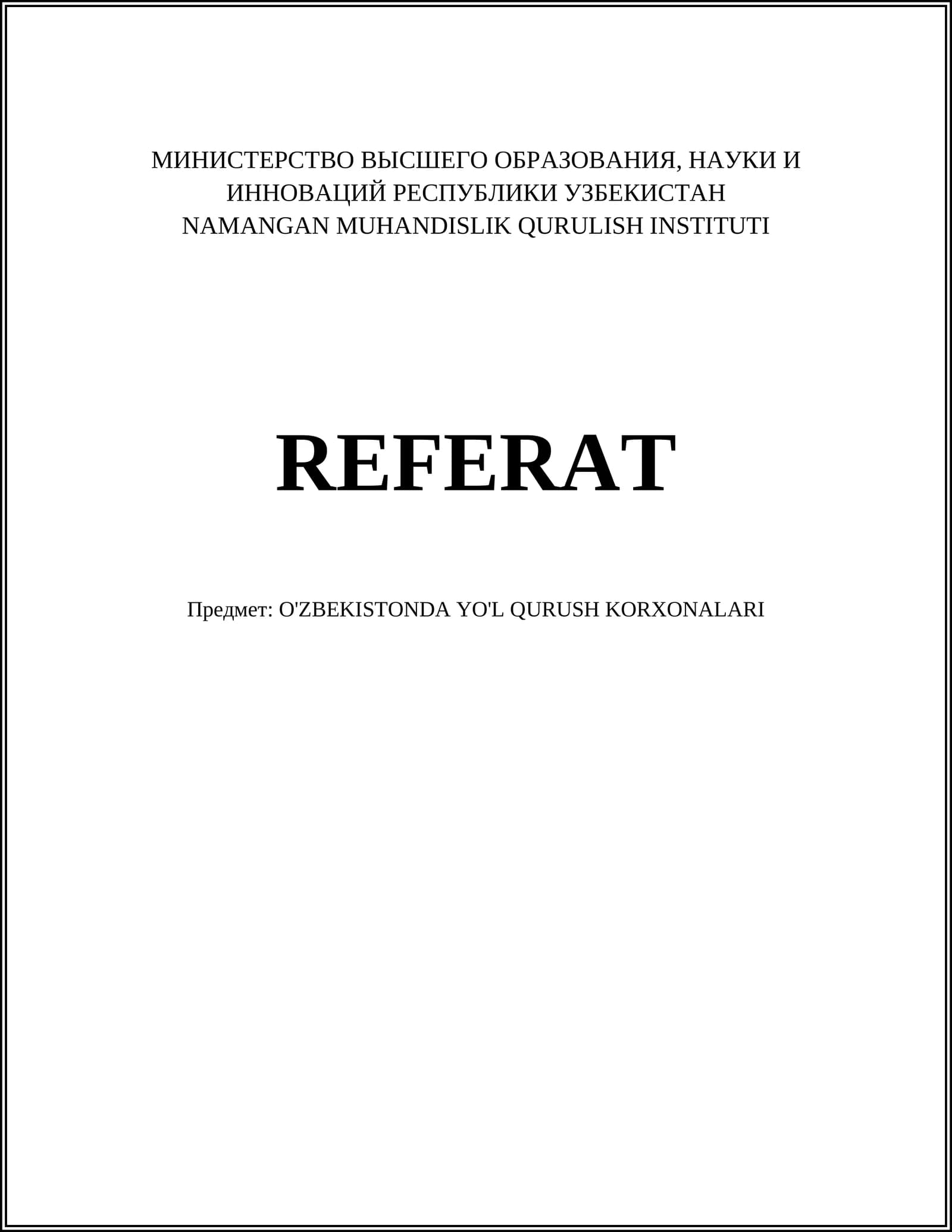 O'ZBEKISTONDA YO'L QURUSH KORXONALARI