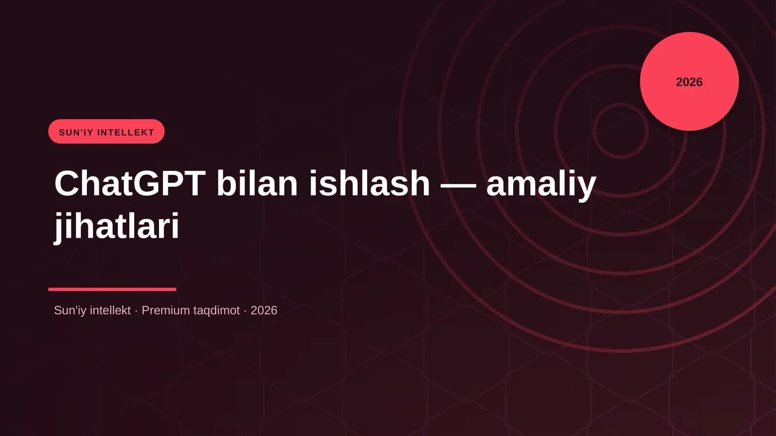 ChatGPT bilan ishlash — amaliy jihatlari