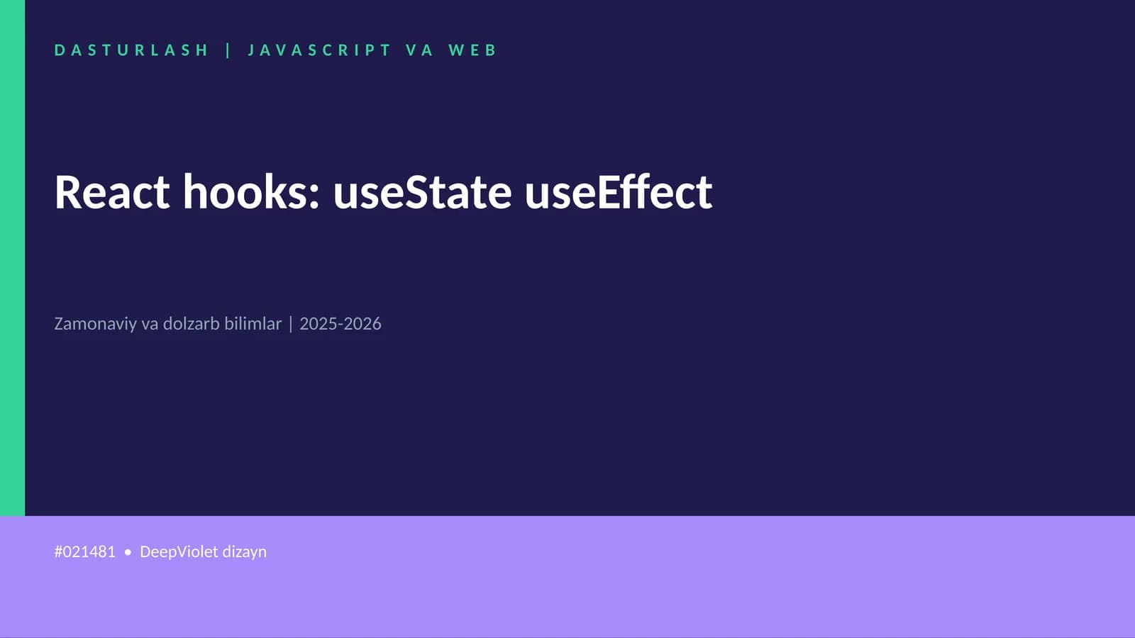 React hooks: useState useEffect
