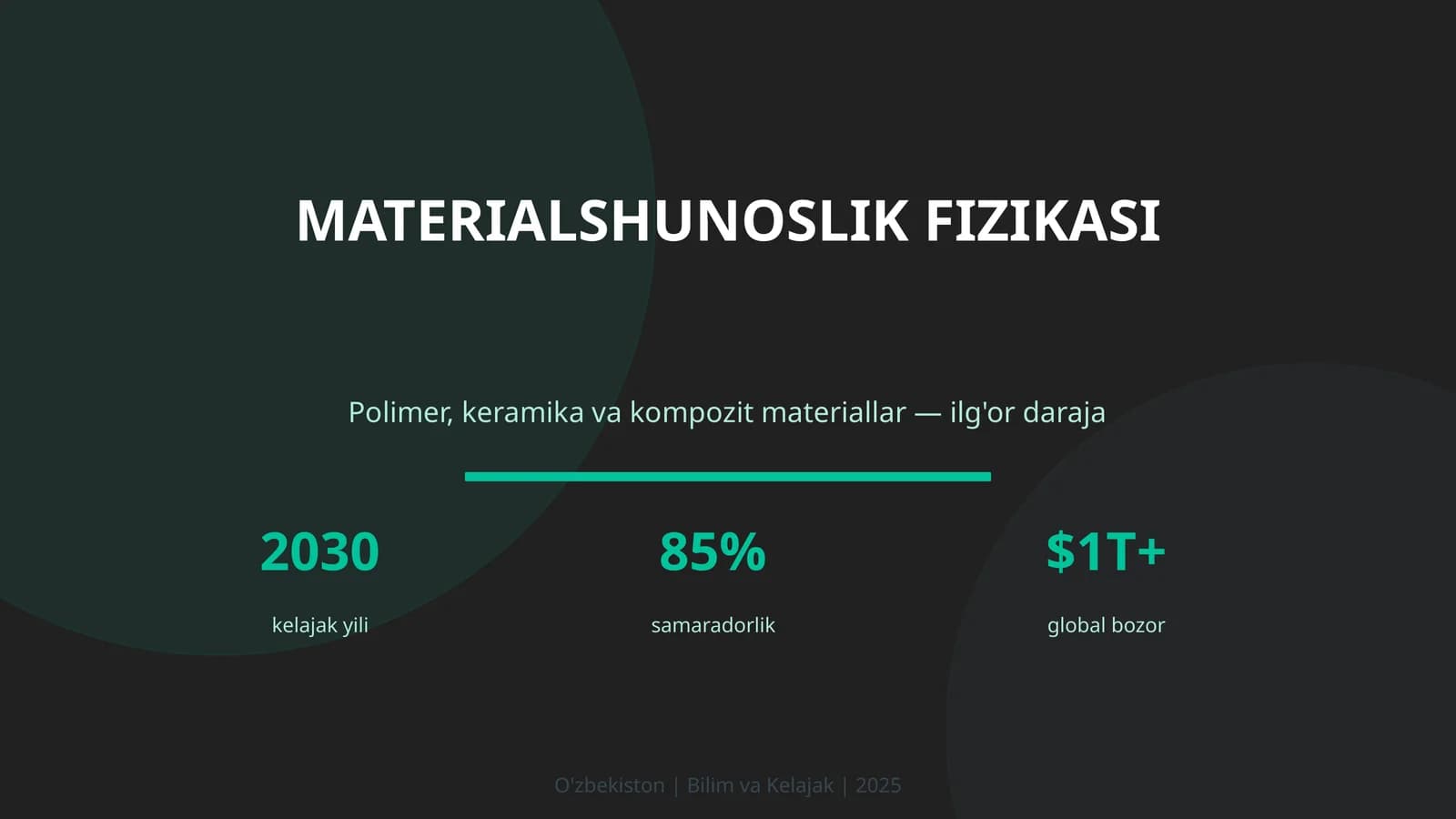 MATERIALSHUNOSLIK FIZIKASI