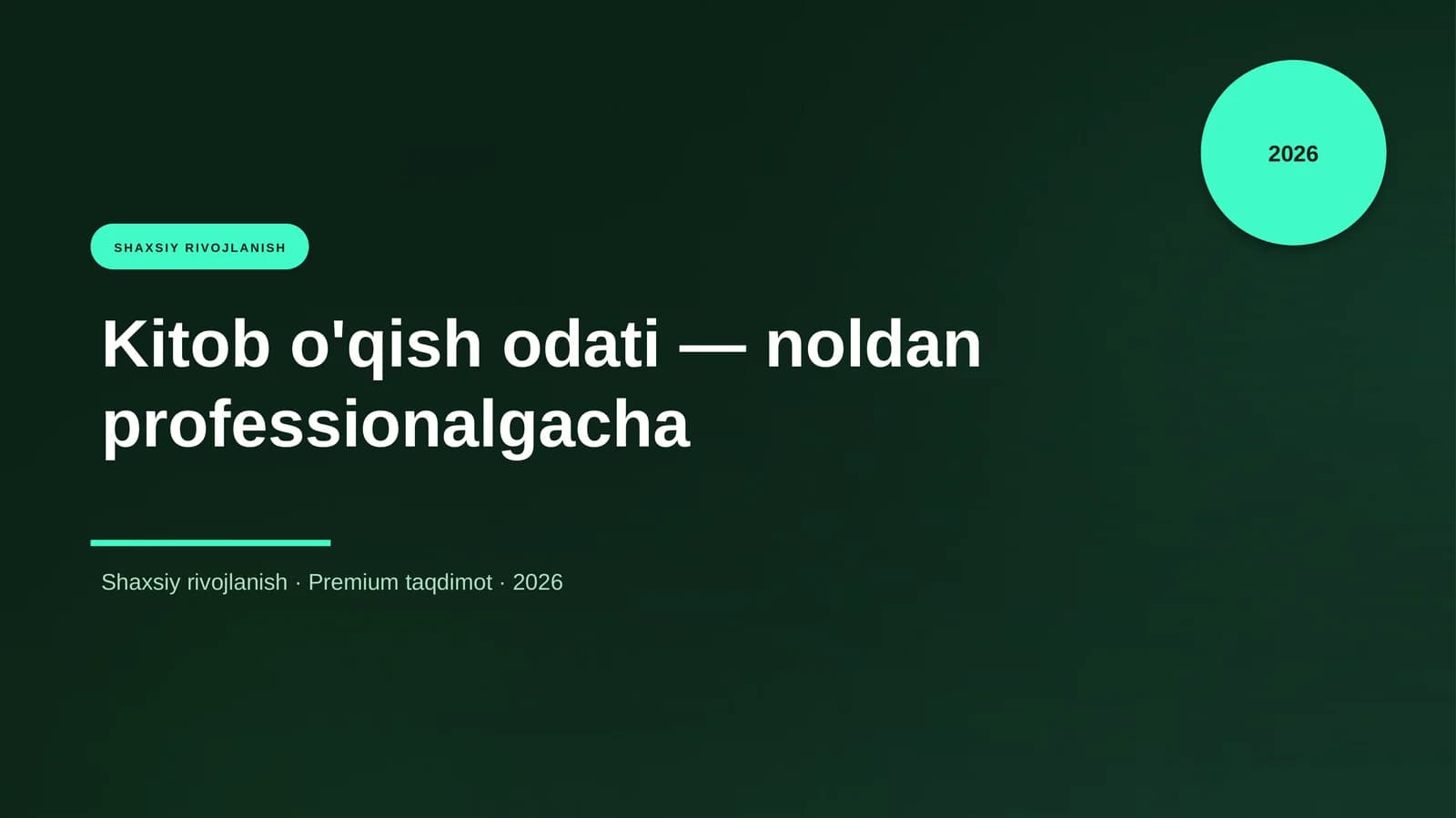 SHAXSIY RIVOJLANISH