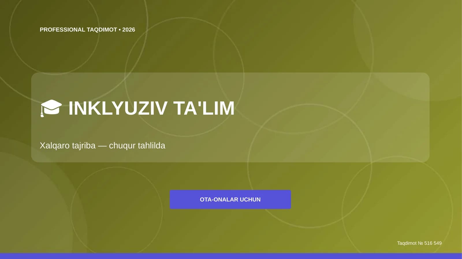 PROFESSIONAL TAQDIMOT • 2026 - INKLYUZIV TA'LIM