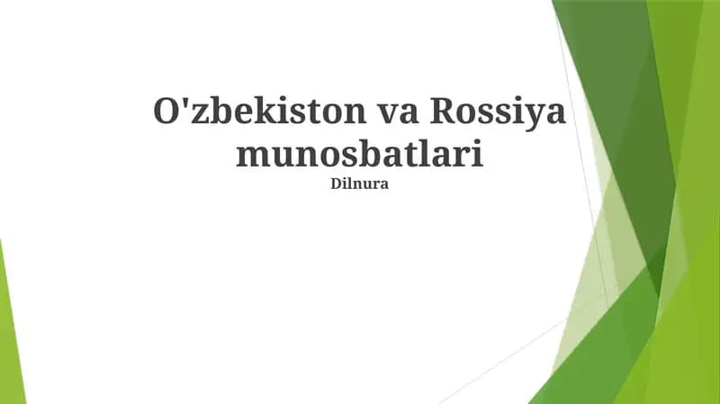 Oʻzbekiston va Rossiya munosbatlari