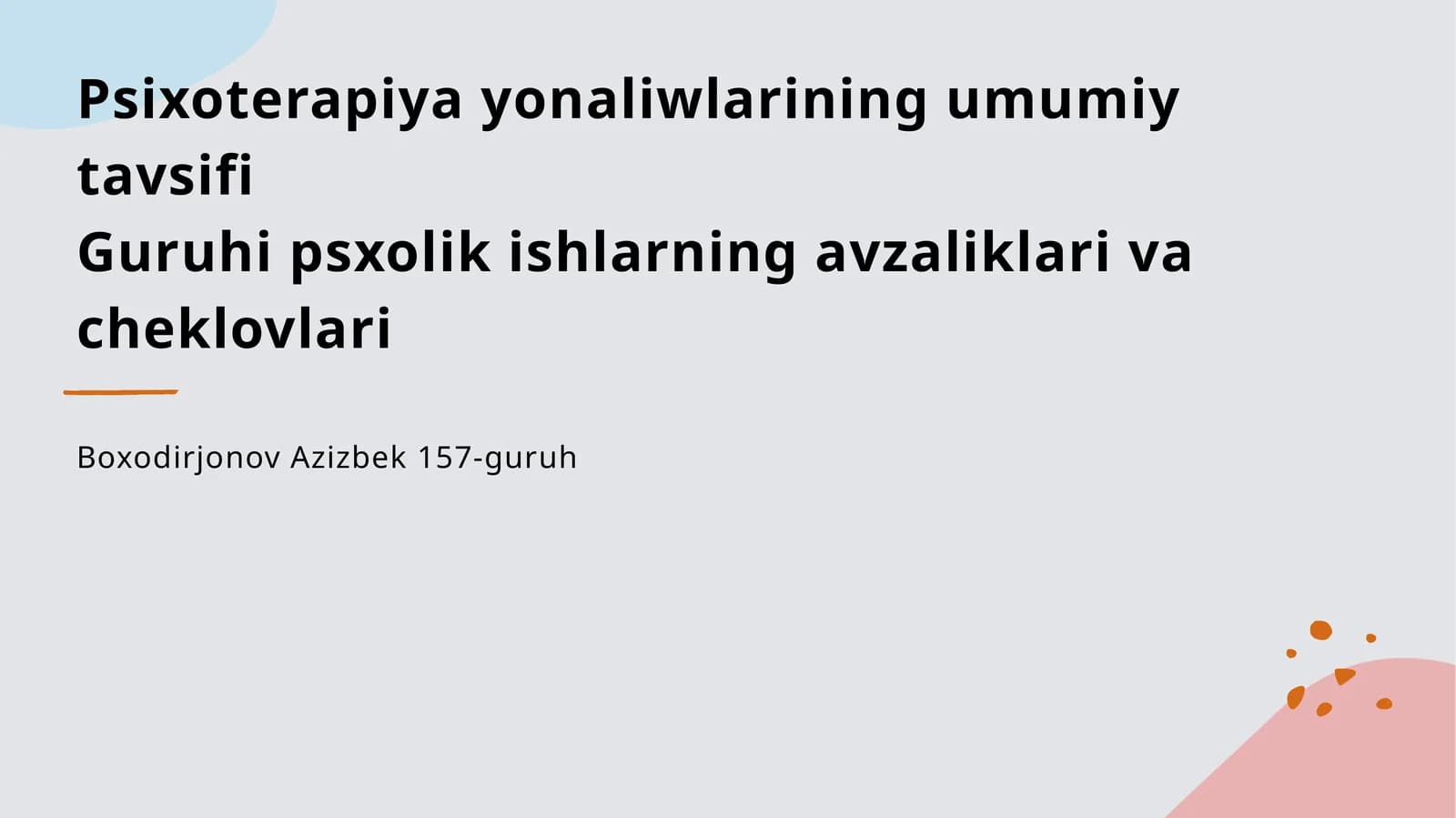 Psixoterapiya yonaliwlari