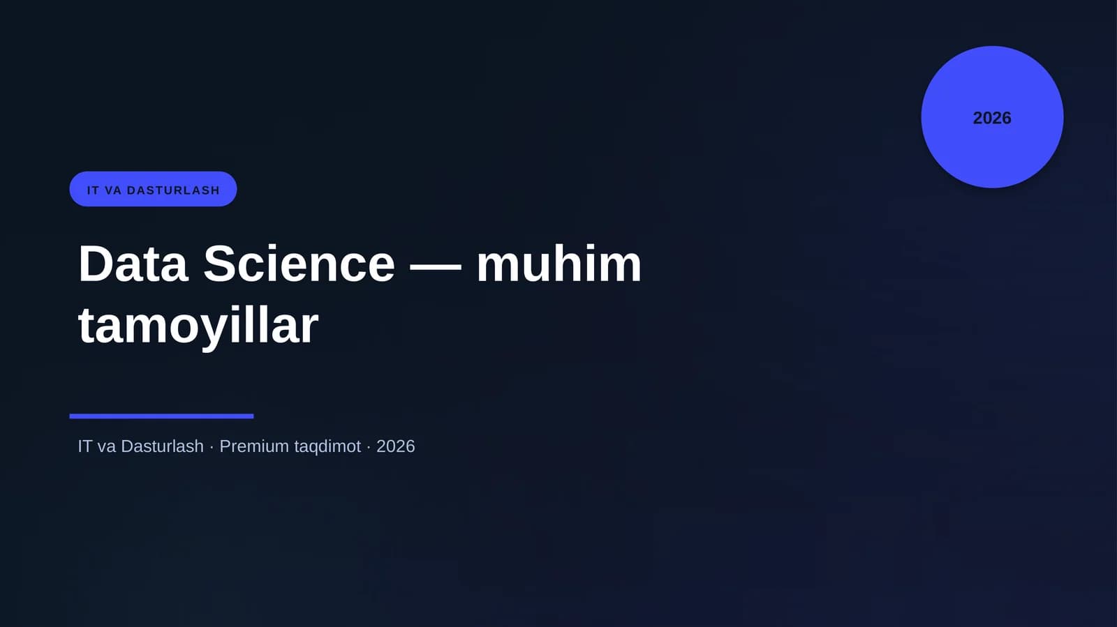 Data Science — muhim tamoyillar