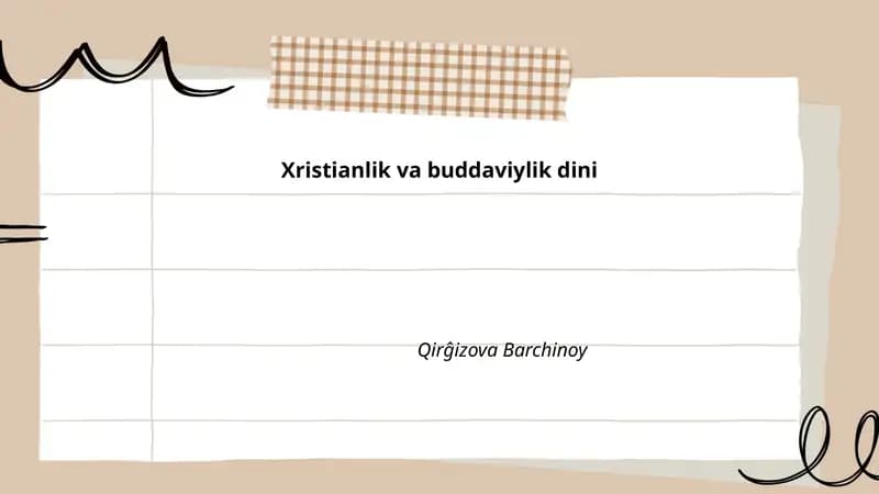 Xristianlik va buddaviylik dini