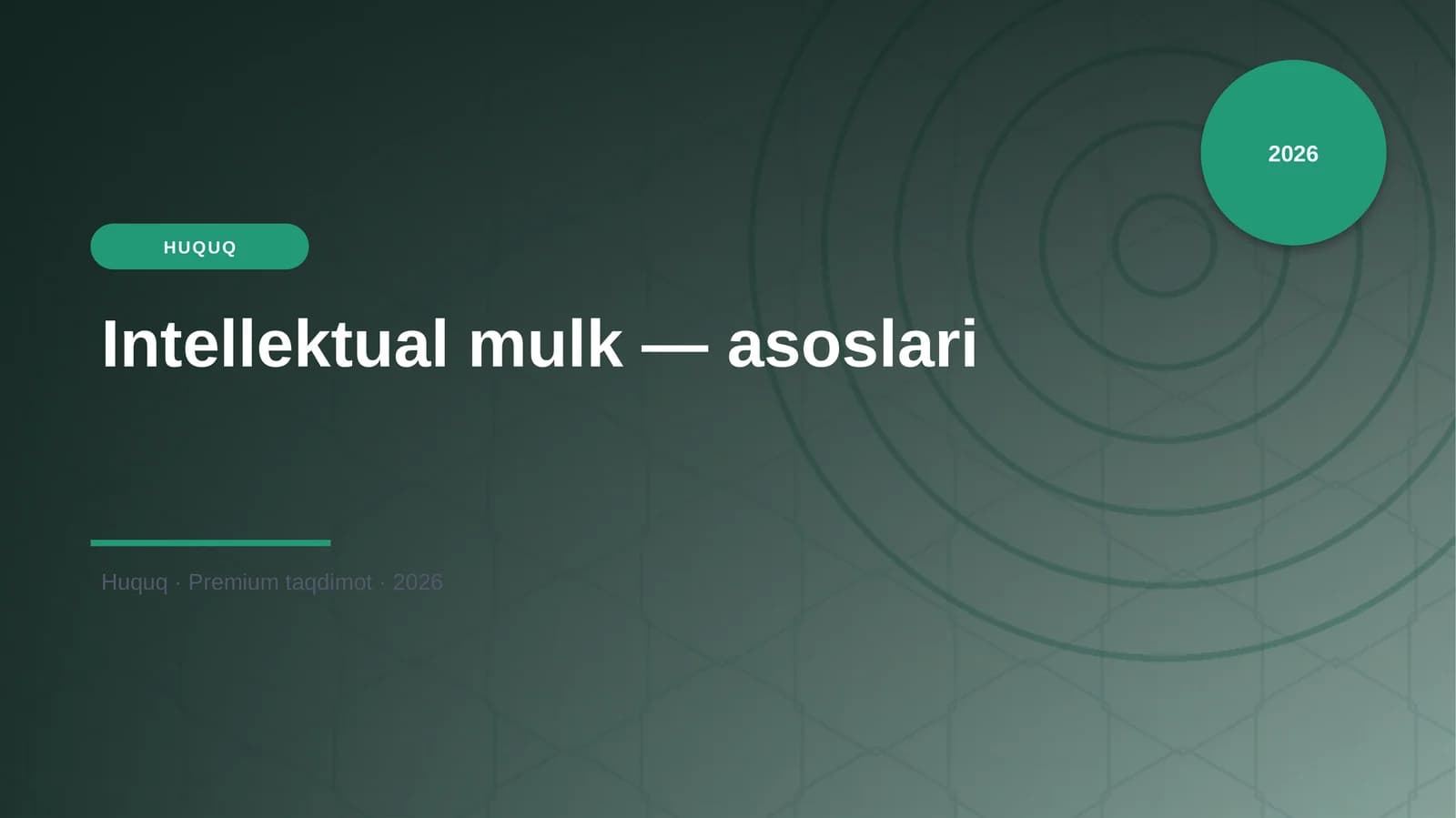 Intellektual mulk — asoslari