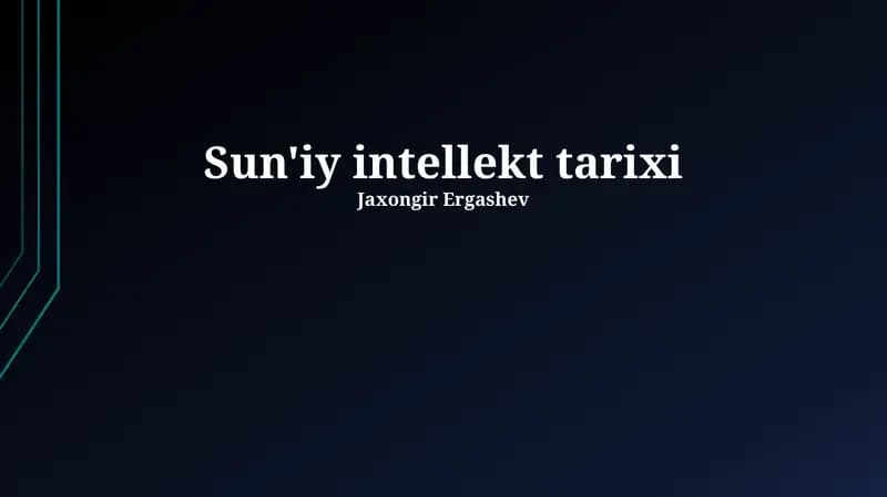 Sun'iy intellekt tarixi