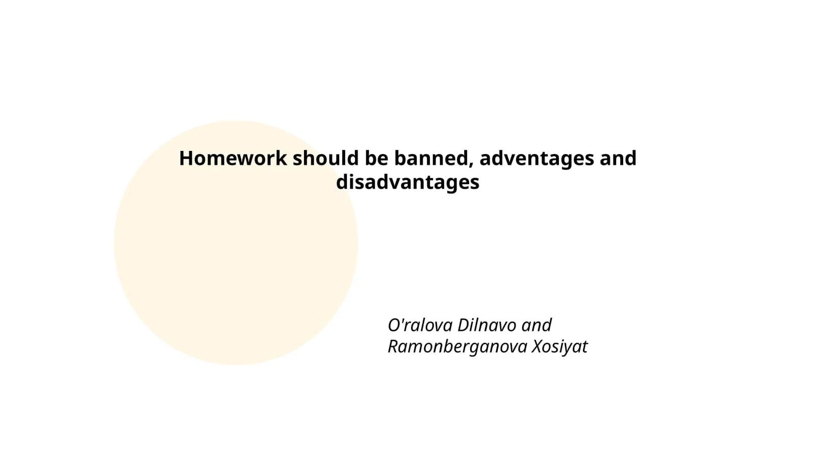 Homework should be banned, adventages and disadvantages