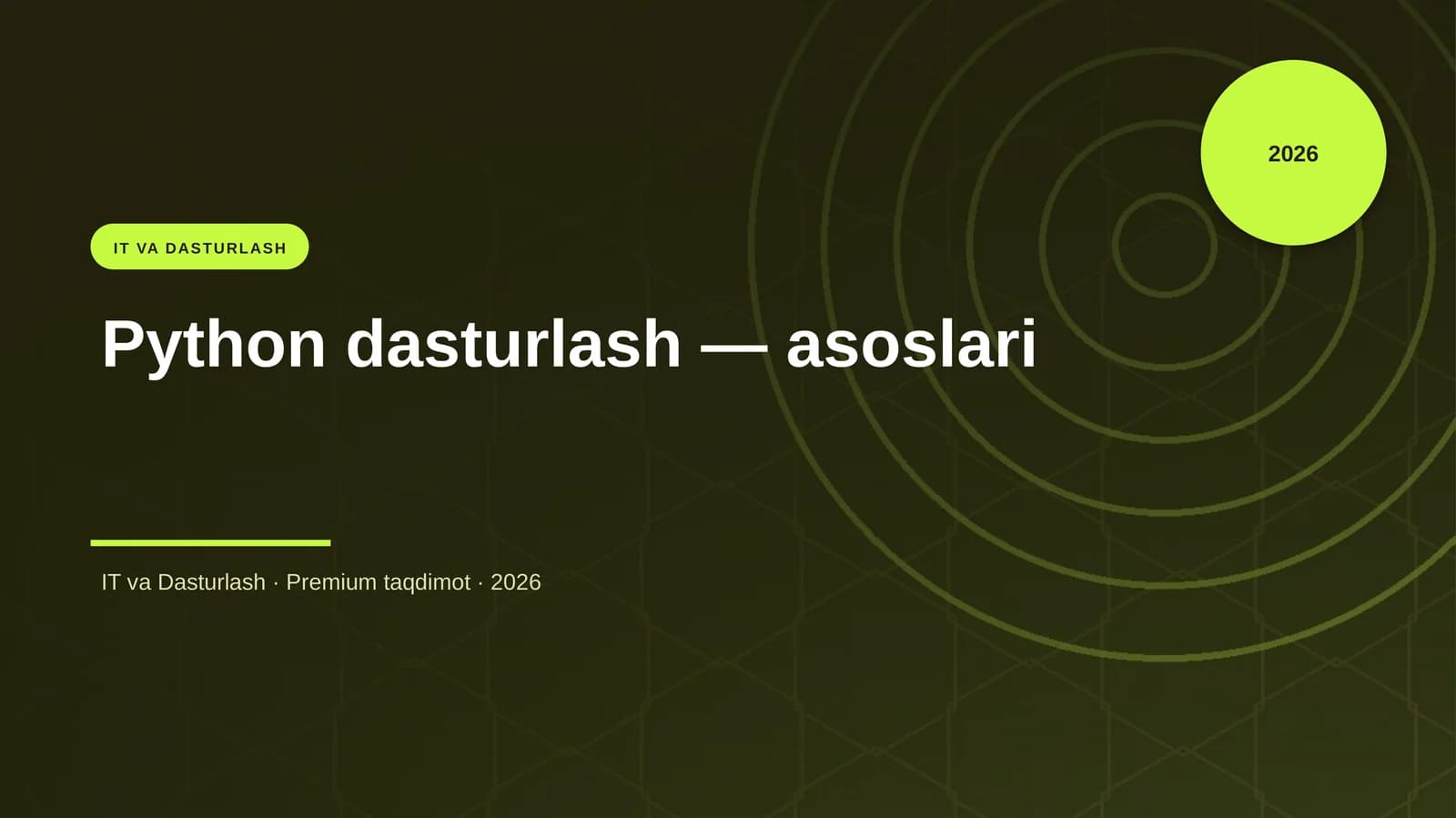 Python dasturlash — asoslari