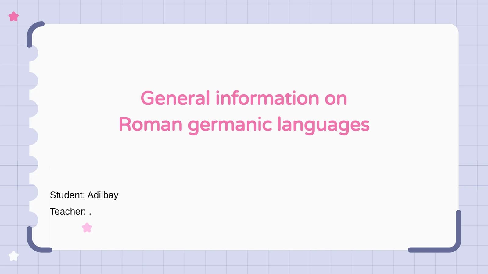 Introduction to Roman-Germanic Languages