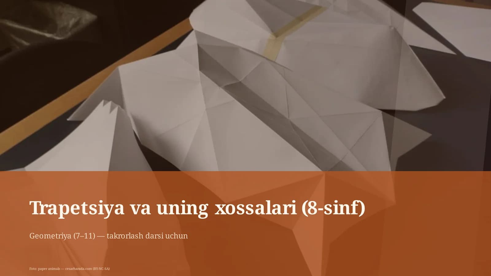 Trapetsiya va uning xossalari (8-sinf)