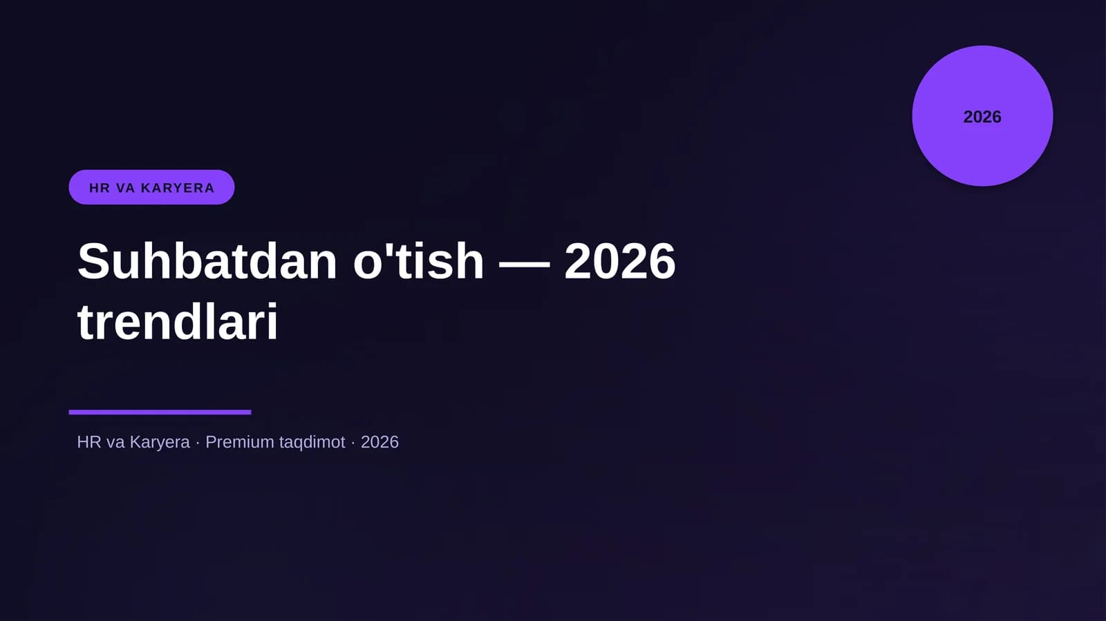 Suhbatdan o'tish — 2026 trendlari