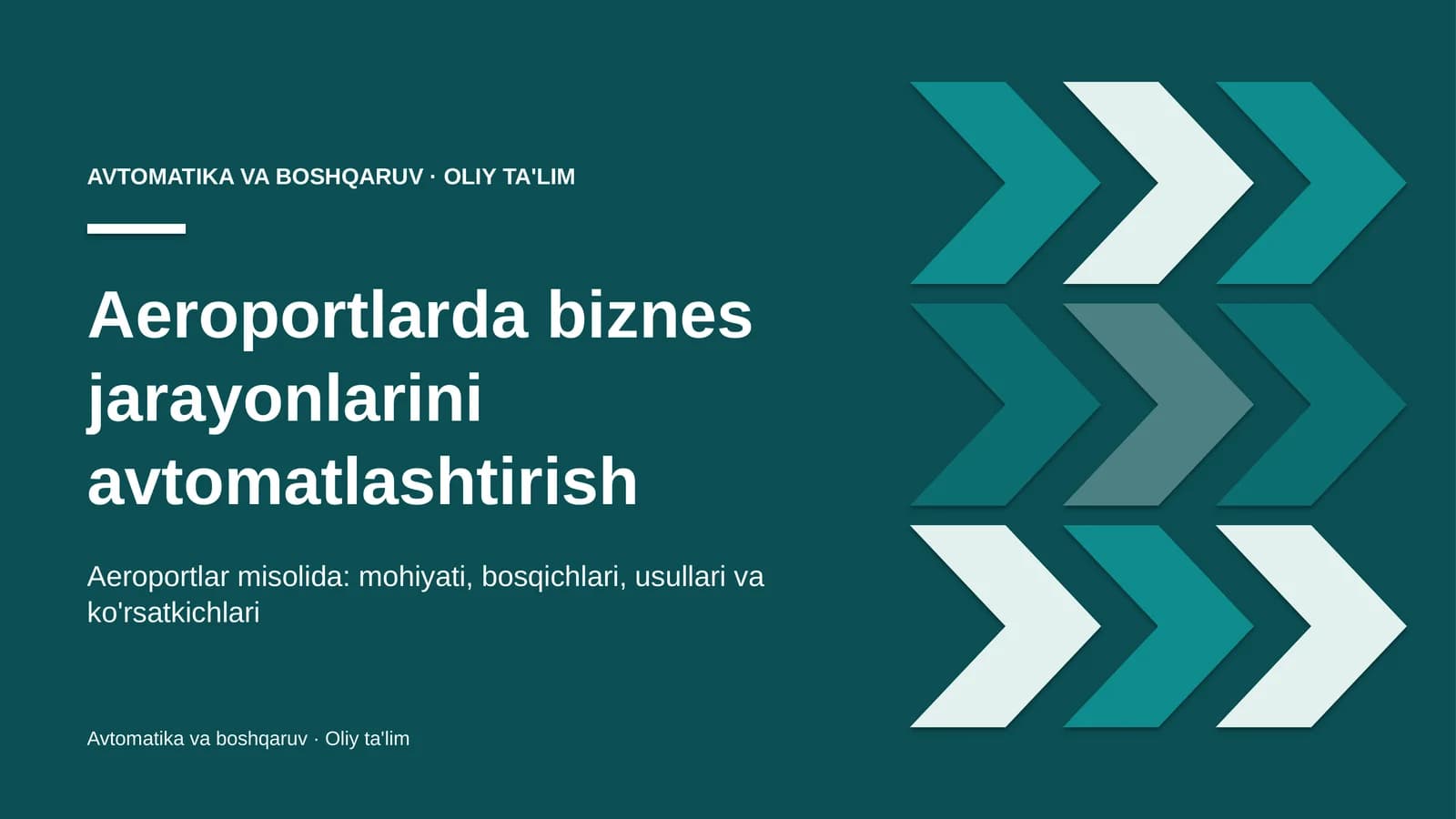 Aeroportlarda biznes jarayonlarini avtomatlashtirish