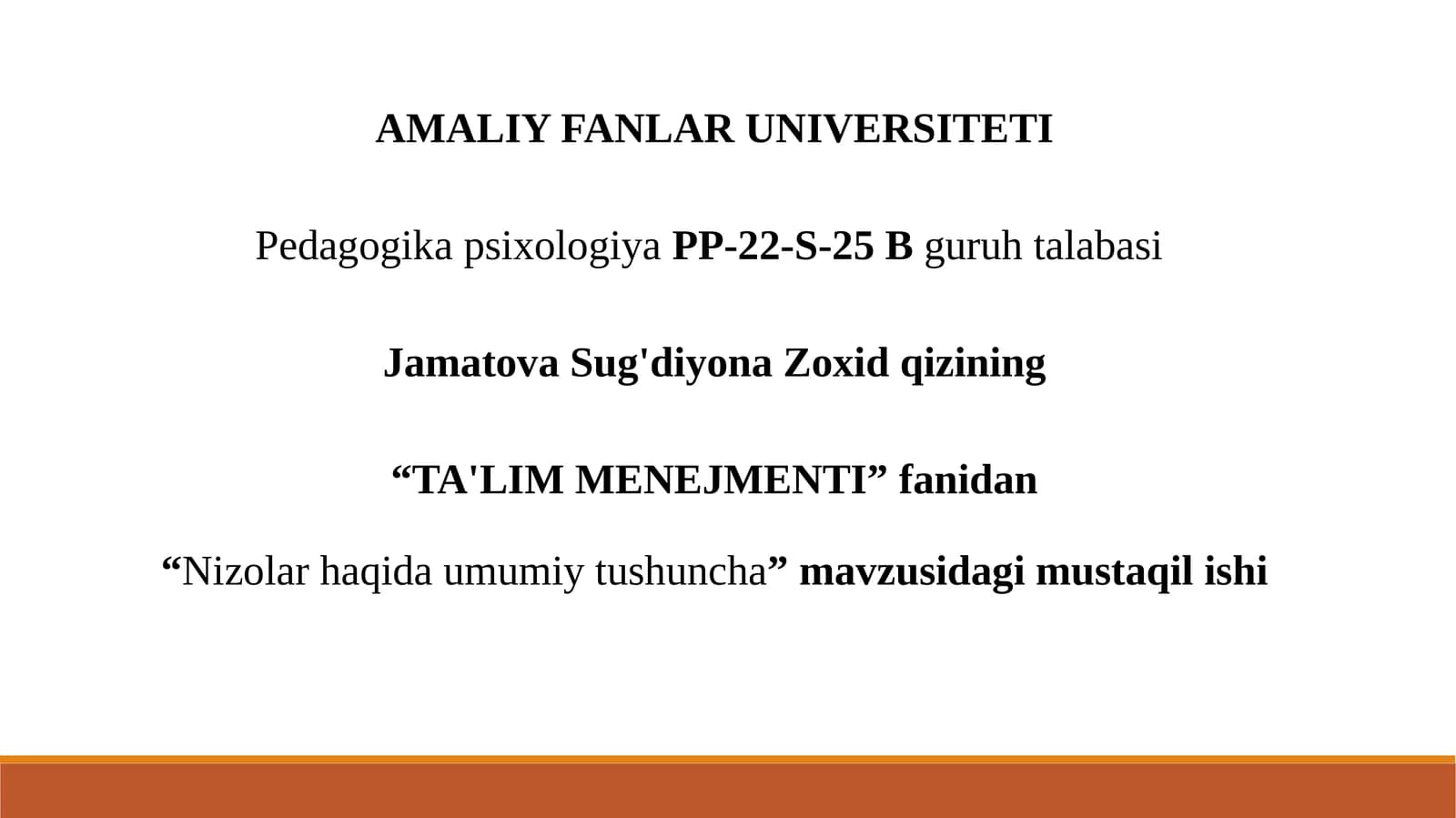 Nizolar haqida umumiy tushuncha