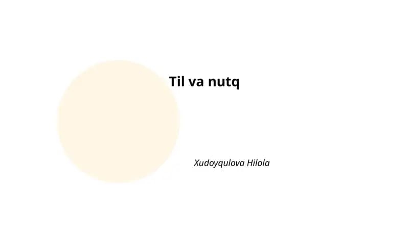 Til va nutq