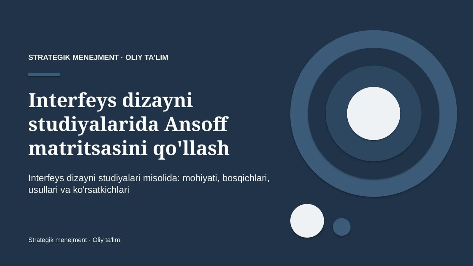 Interfeys dizayni studiyalarida Ansoff matritsasini qo'llash