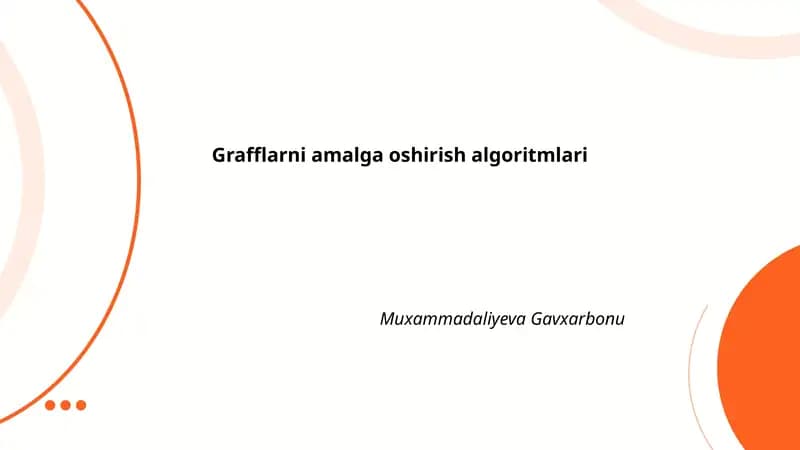 Grafflarni amalga oshirish algoritmlari