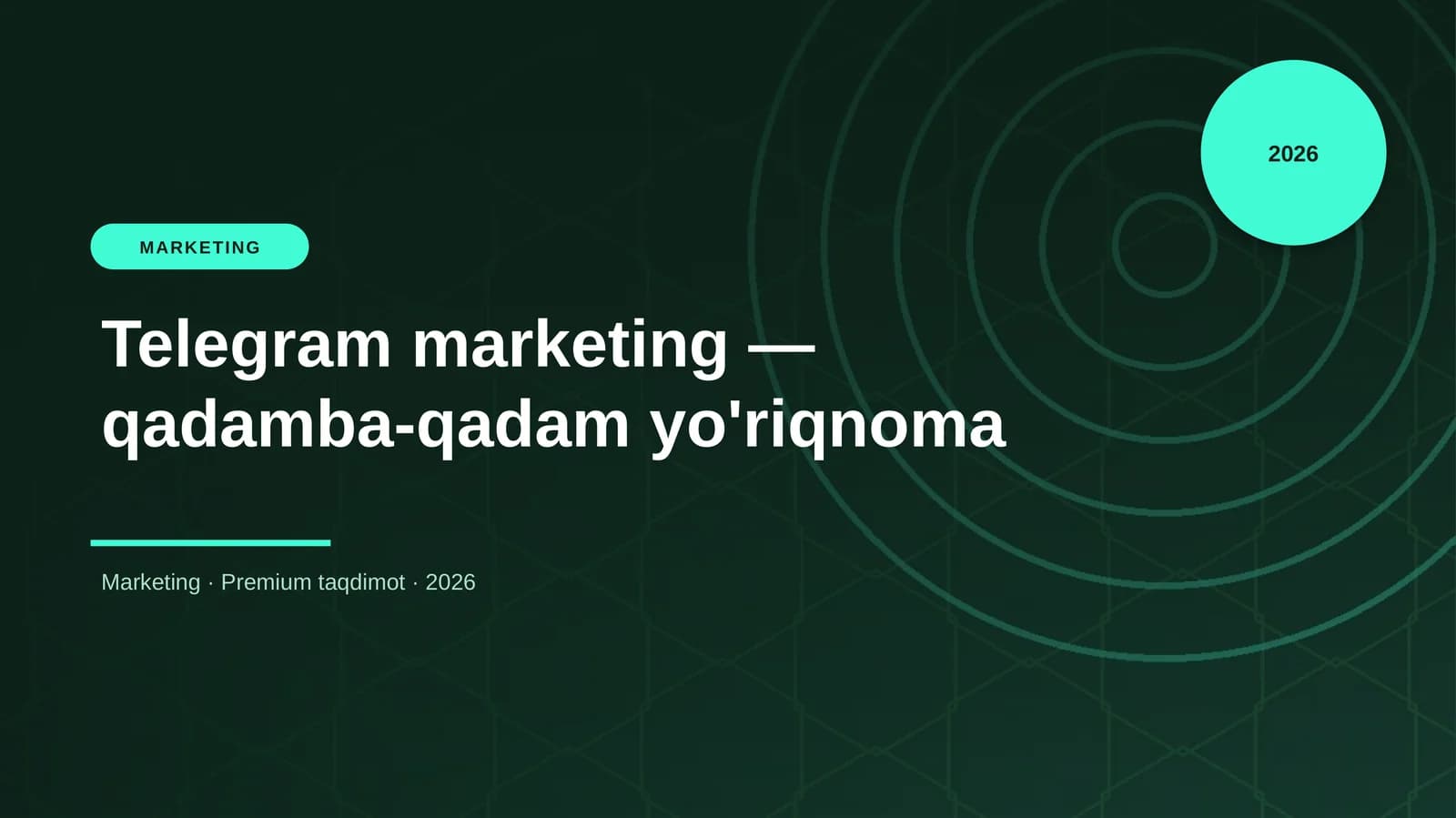 Telegram marketing — qadamba-qadam yo'riqnoma