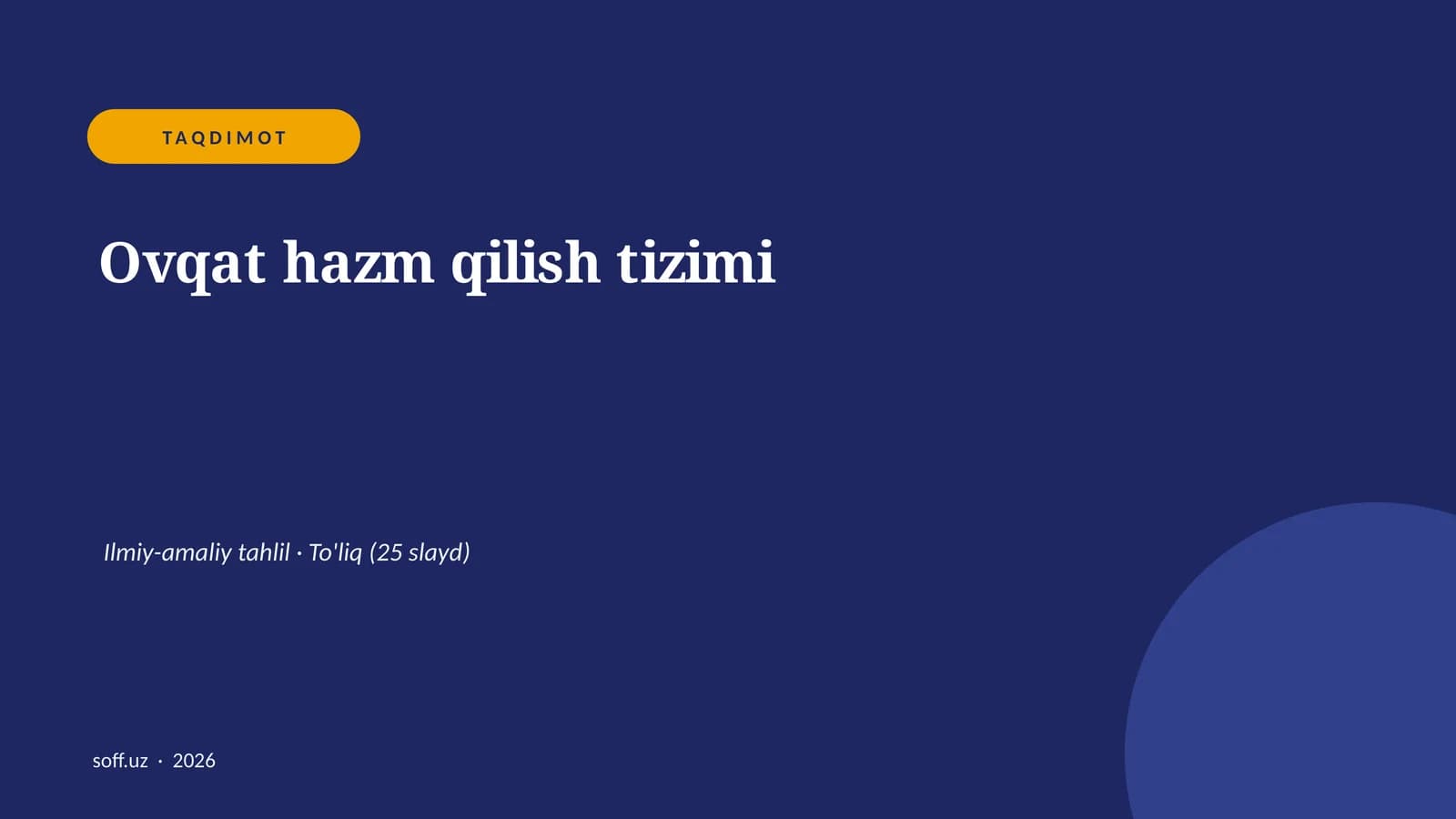 Ovqat hazm qilish tizimi