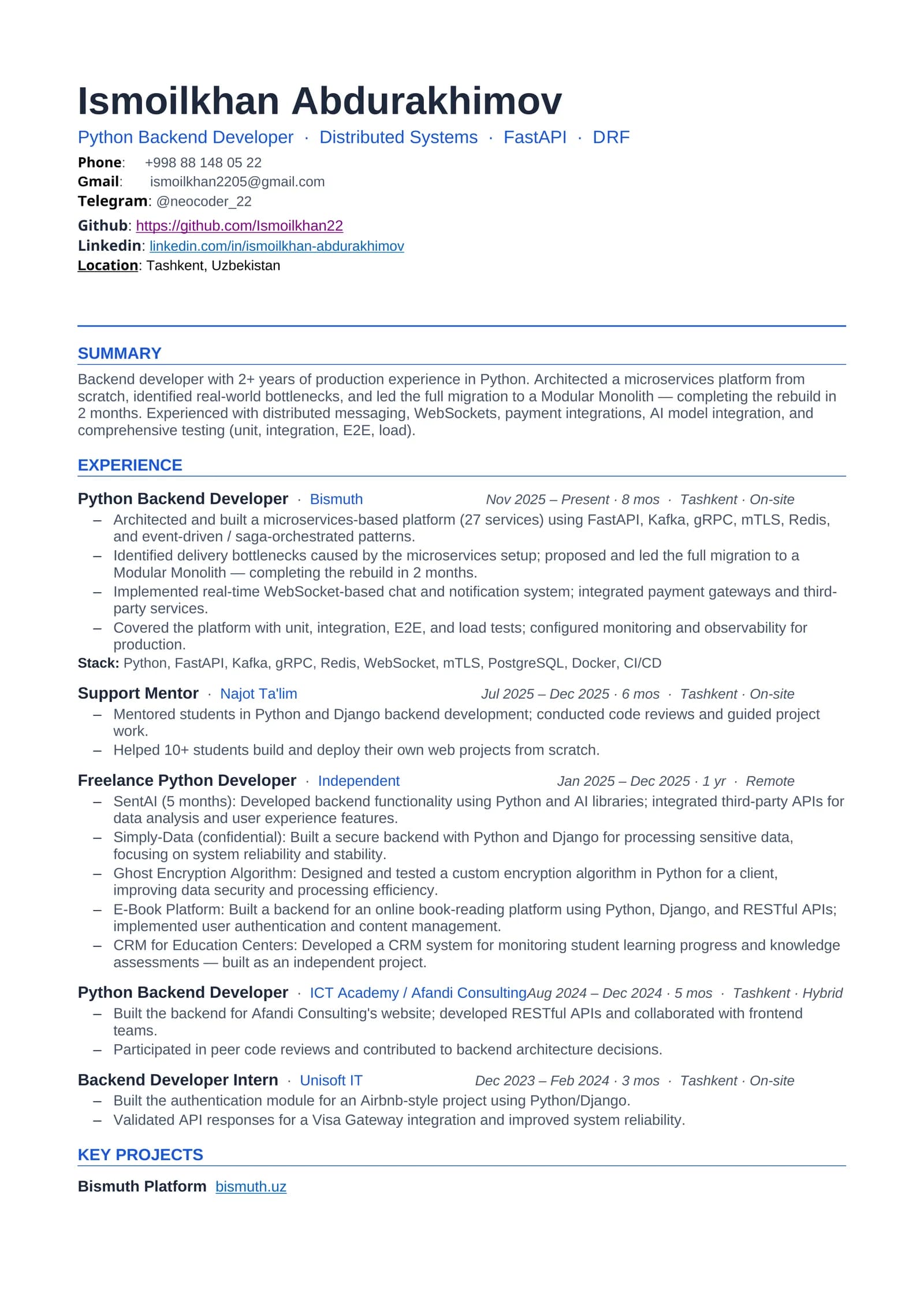 Python Backend Developer