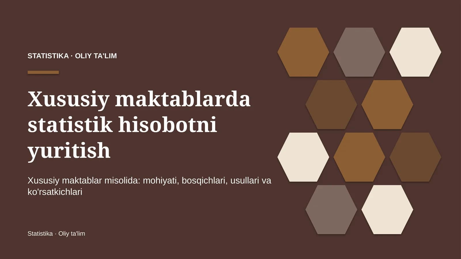 Xususiy maktablarda statistik hisobotni yuritish
