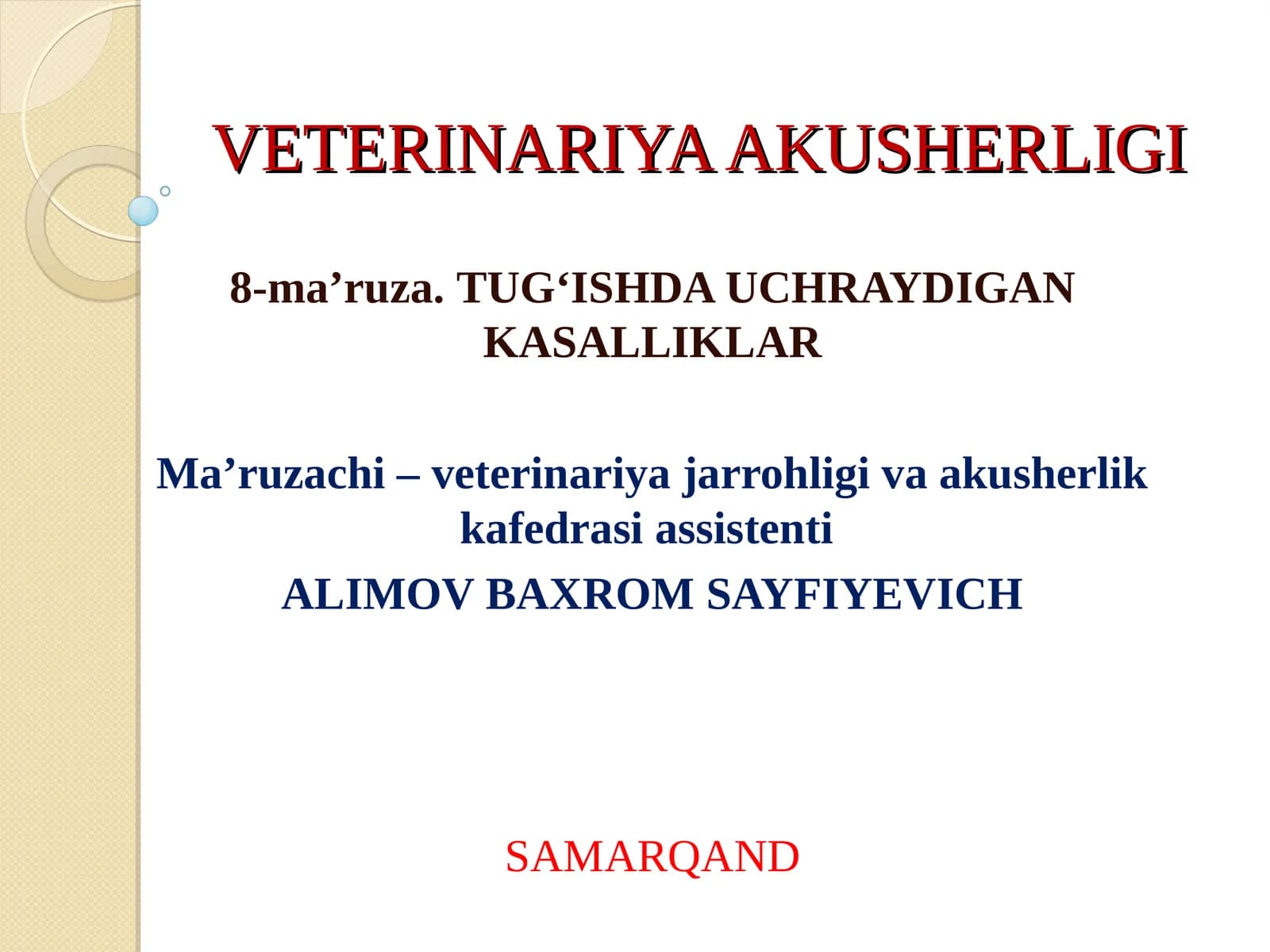 VETERINARIYA AKUSHERLIGI