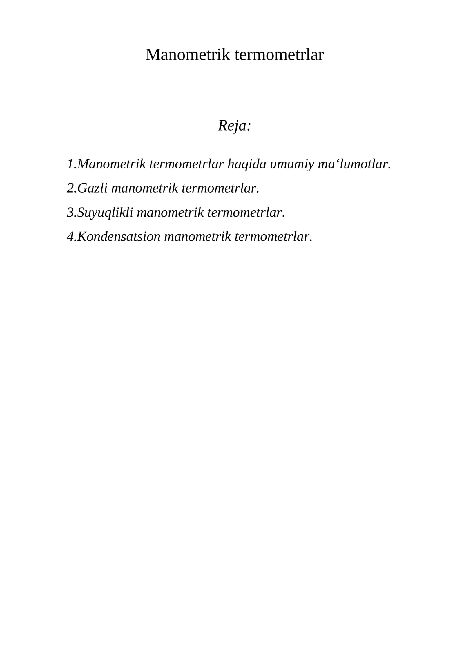 Manometrik termomеtrlar