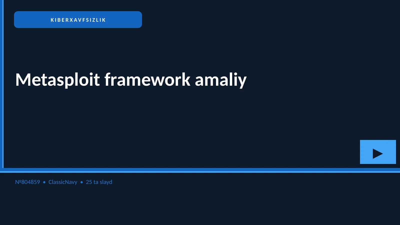 Metasploit framework amaliy