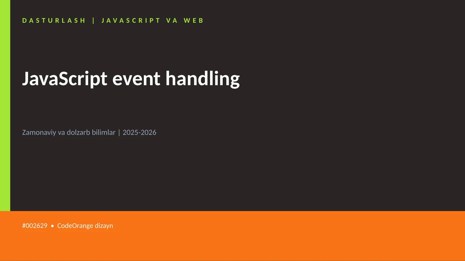 JavaScript event handling
