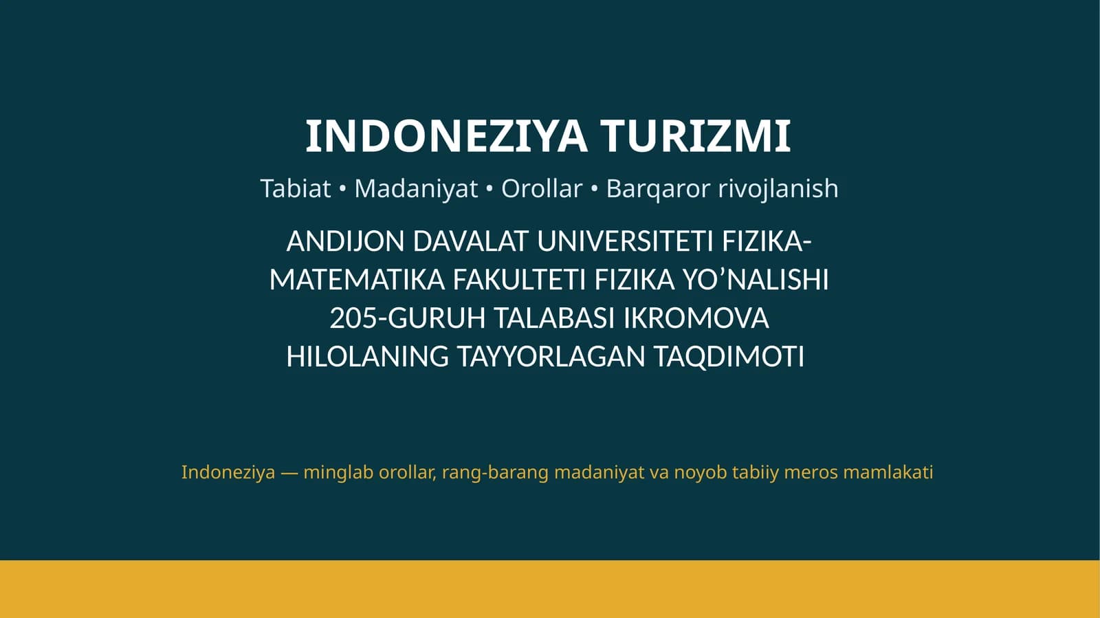 INDONEZIYA TURIZMI