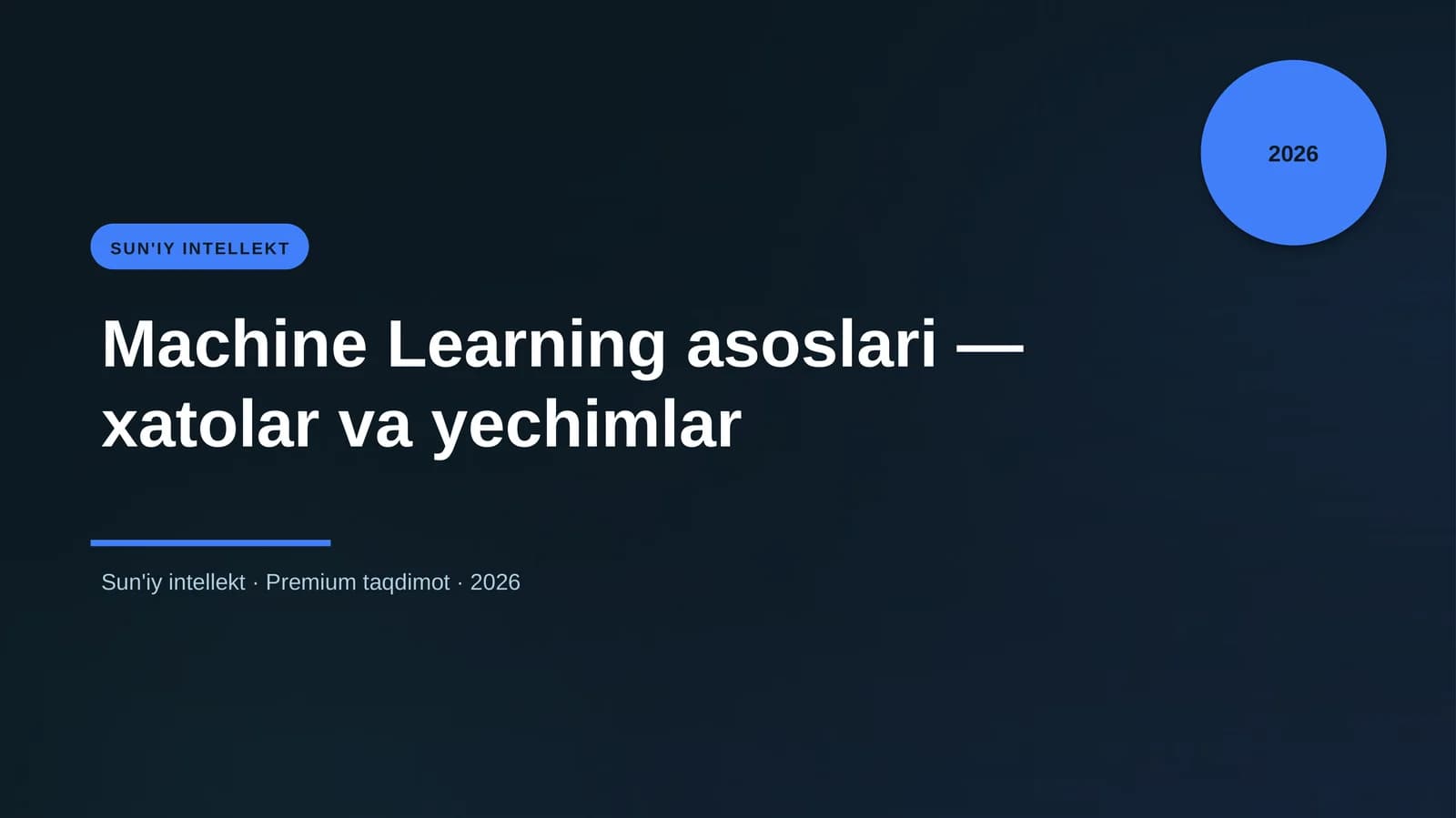 Machine Learning asoslari