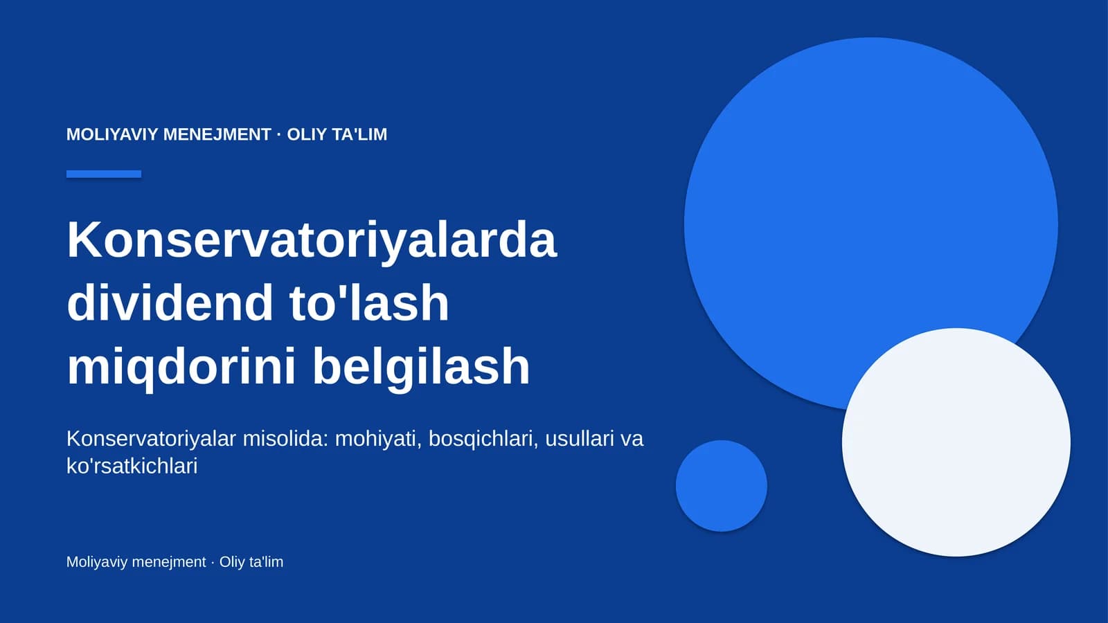Konservatoriyalarda dividend to'lash miqdorini belgilash