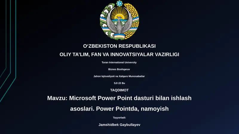 Microsoft Power Point dasturi bilan ishlash