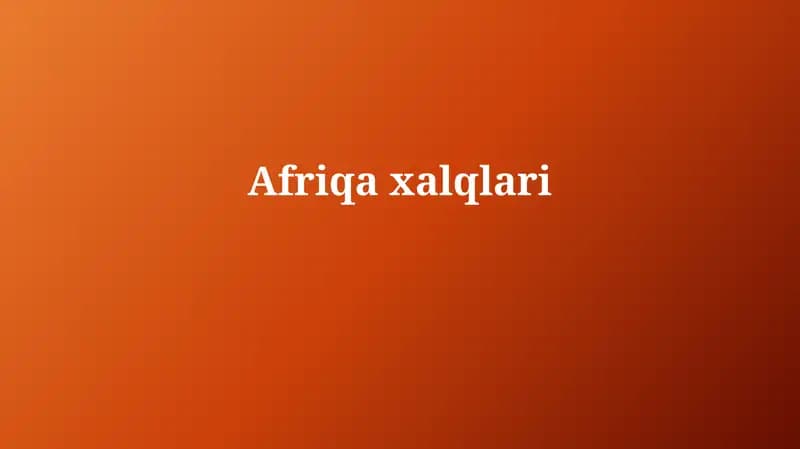 Afriqaxalqlari