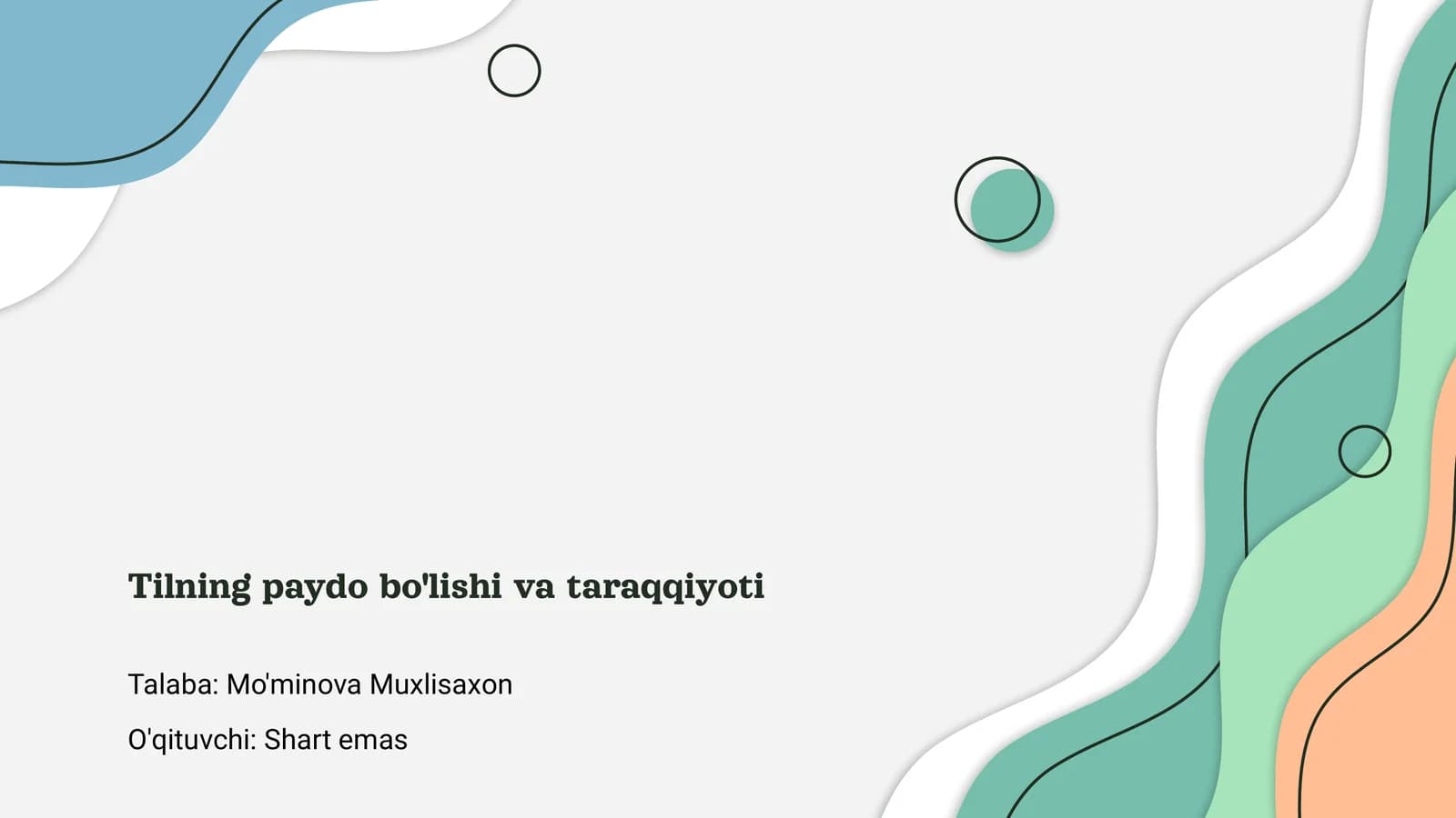 Tilning paydo bo'lishi va taraqqiyoti