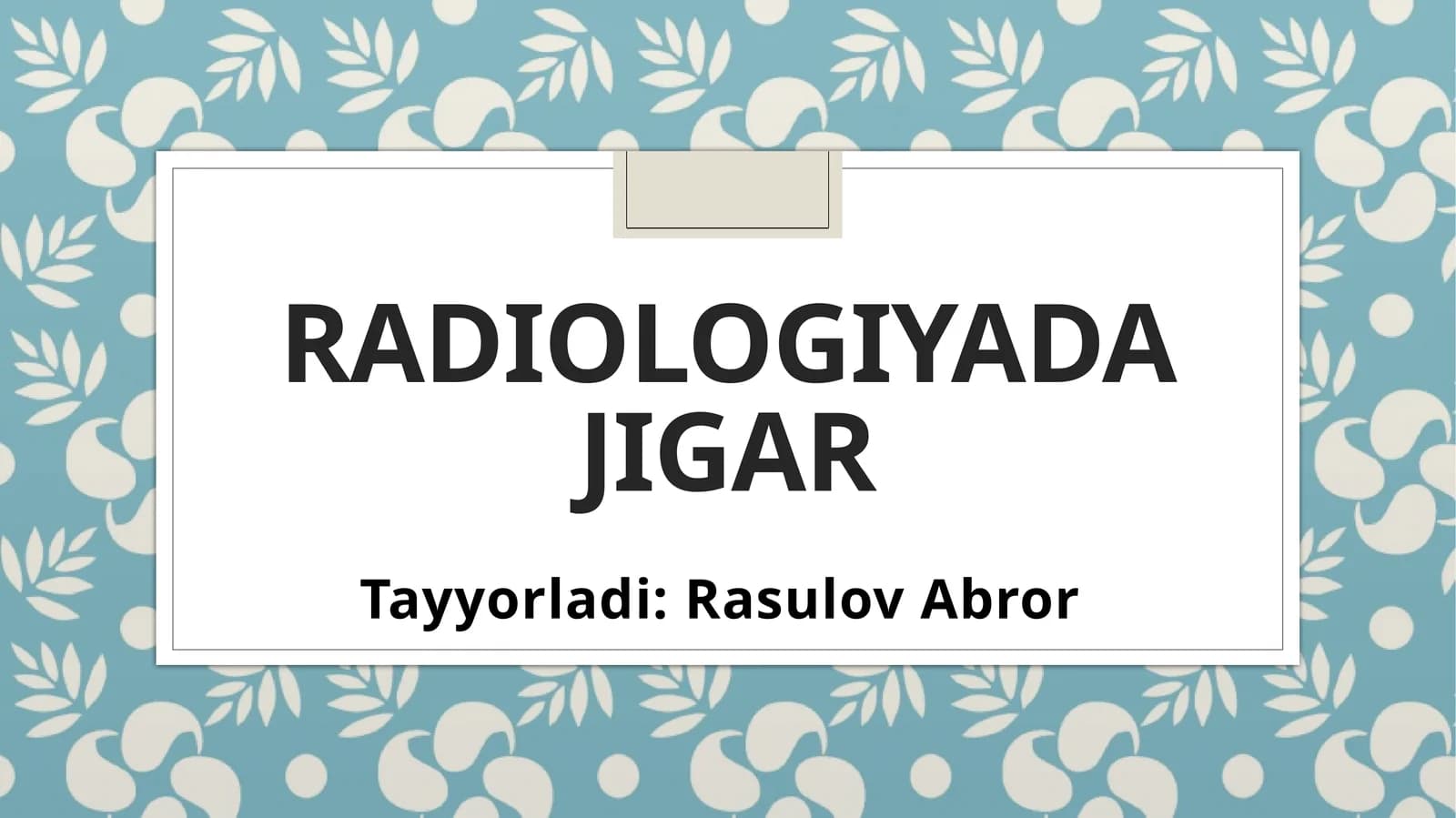Radiologiyada jigar