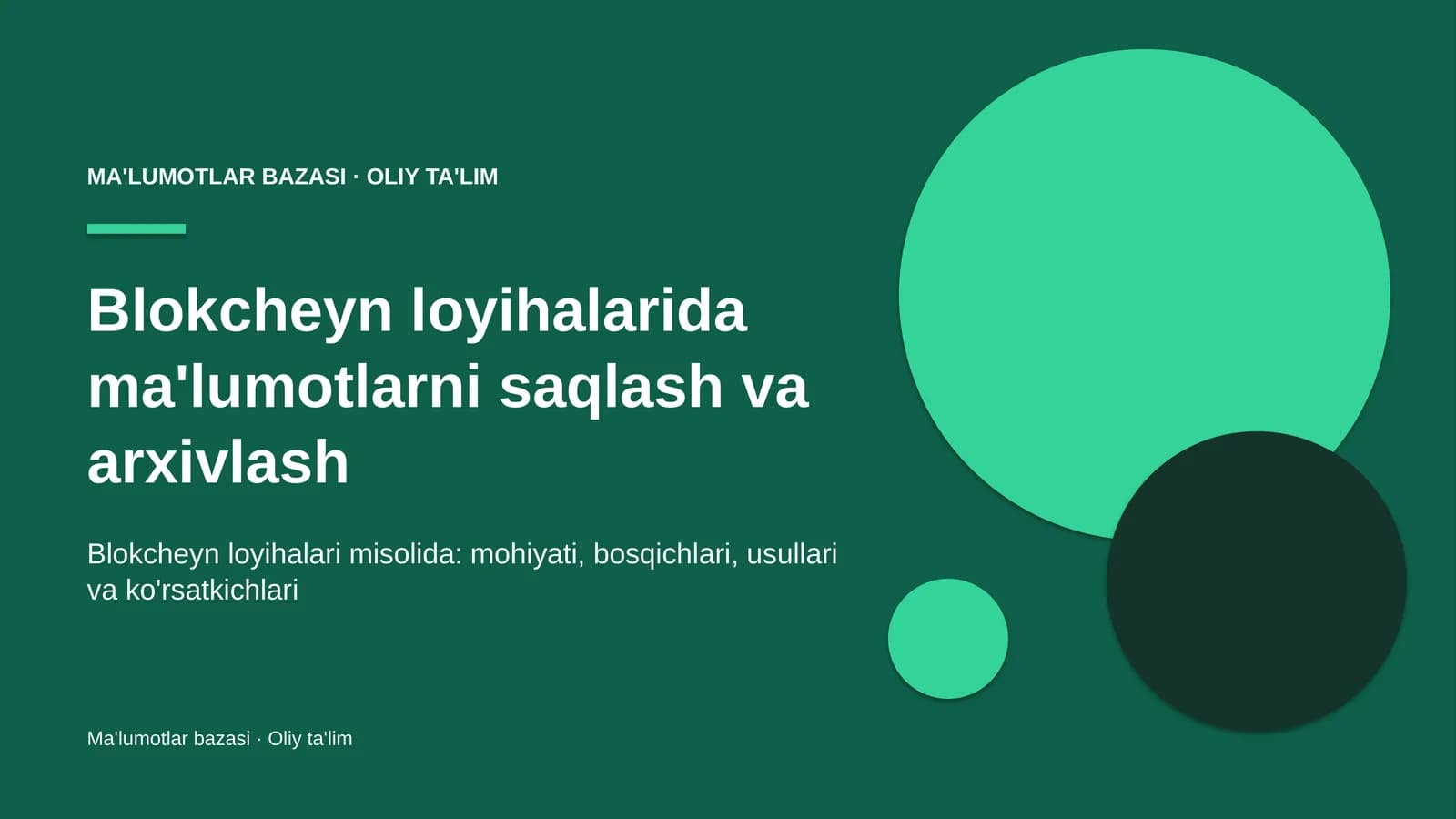 Ma'lumotlar bazasi · Oliy ta'lim